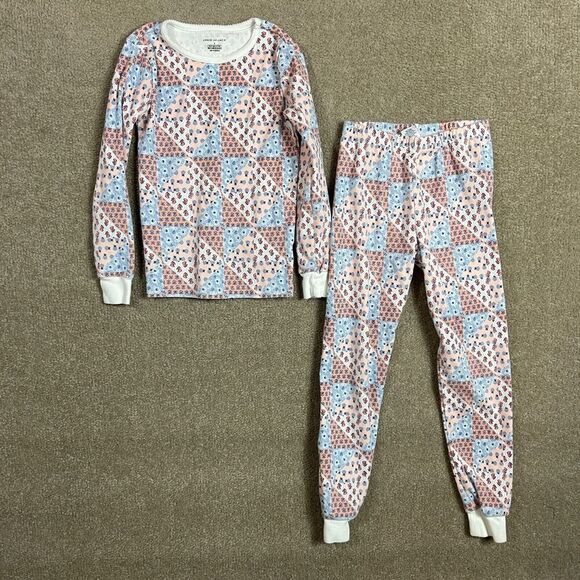 Janie & Jack Sleepwear Set Girls Size 8 Multi Floral Patchwork Pajama Top & Pant - Picture 2 of 13